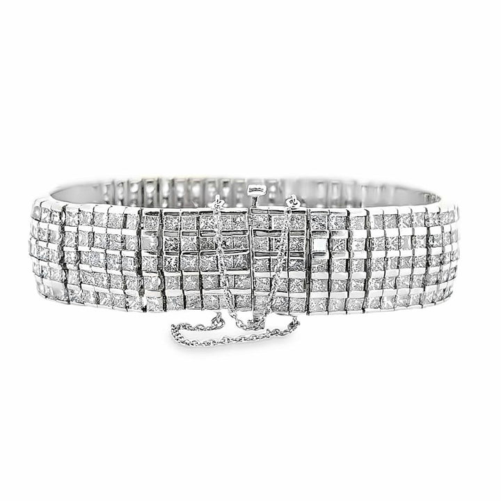 24.00 CTW Princess Cut Diamond Platinum Bracelet