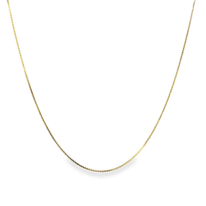 14K Yellow Gold Italian Flat Serpentine Chain – 15" Length