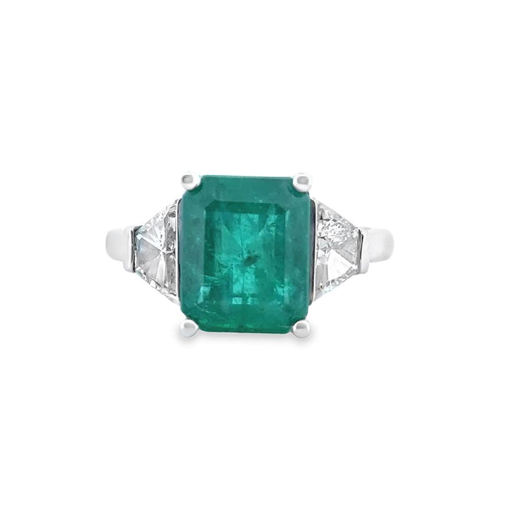 4.00 CT Emerald & 0.80 CTW Diamond 18K White Gold Ring