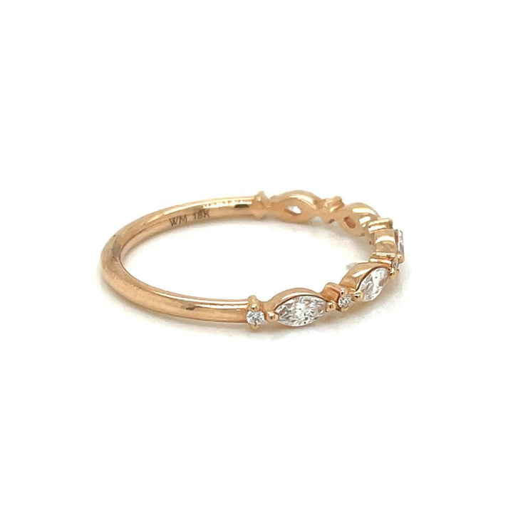 0.38 CTW Marquise and Round Diamond 14K Rose Gold Ring