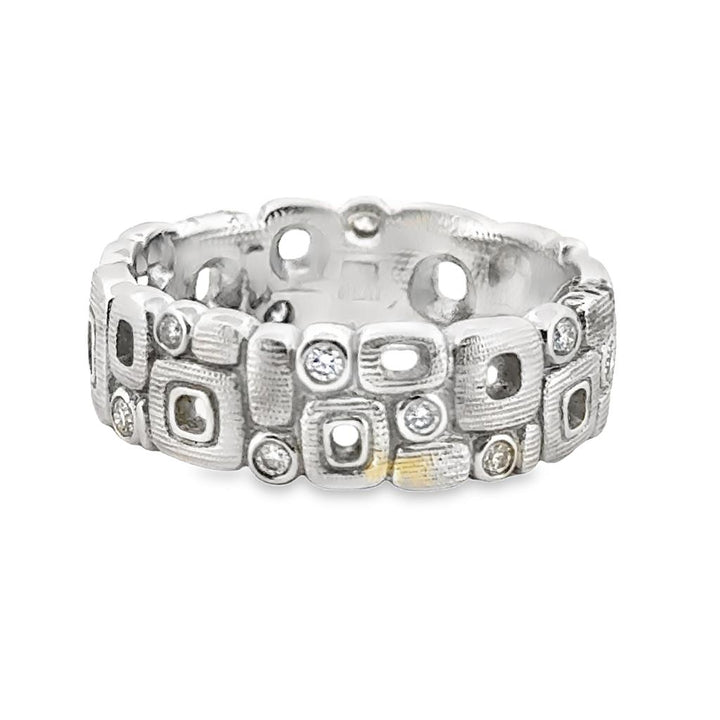 Alex Sepkus Platinum 0.18 CTW Diamond Geometric Band