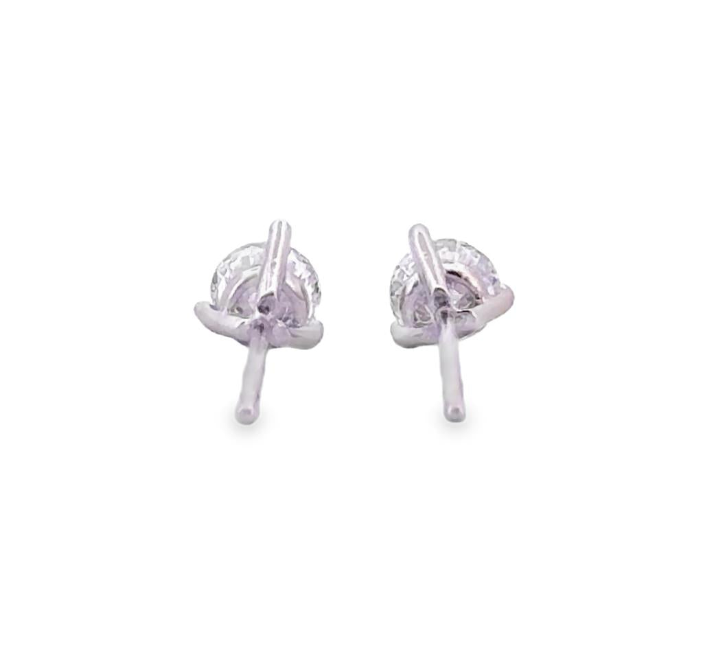 0.62 CTW Diamond Stud Earrings in 14K White Gold with 3-Prong Martini Settings