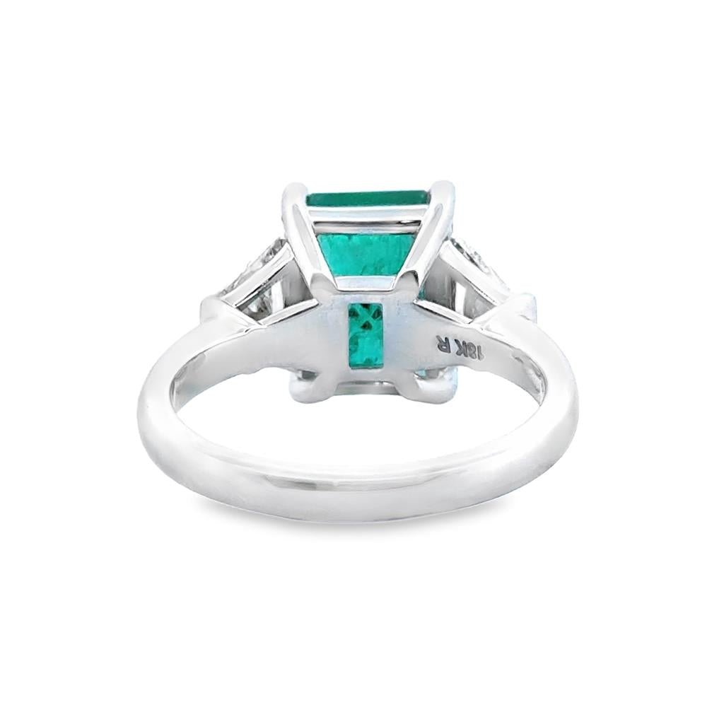 4.00 CT Emerald & 0.80 CTW Diamond 18K White Gold Ring