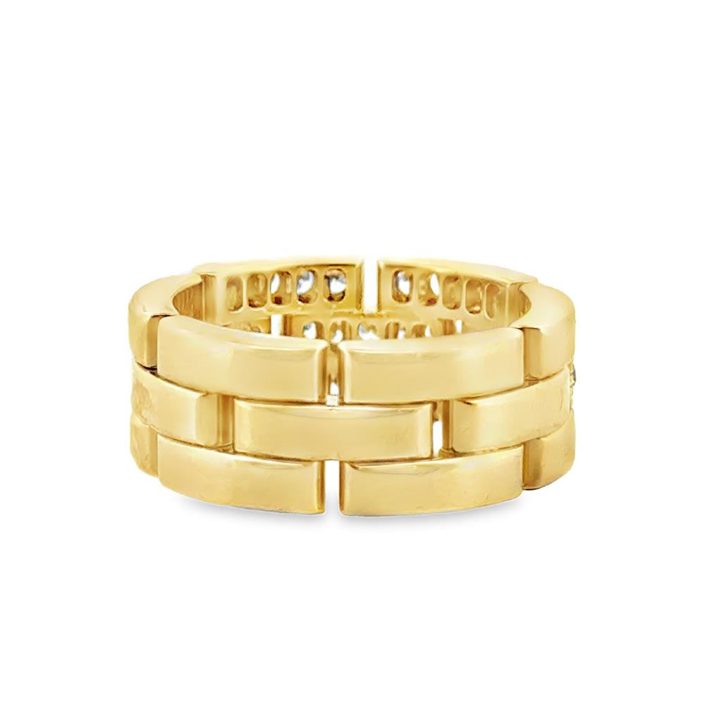 Cartier Pave Diamond Wide Band in 18K Yellow Gold