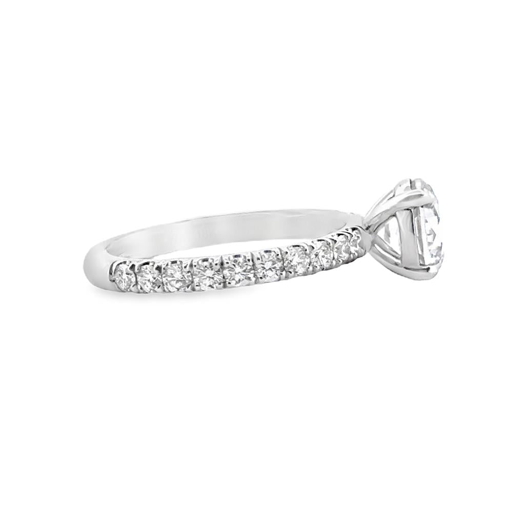 0.75 CTW Round Diamond 18K White Gold Engagement Ring - Duplicate