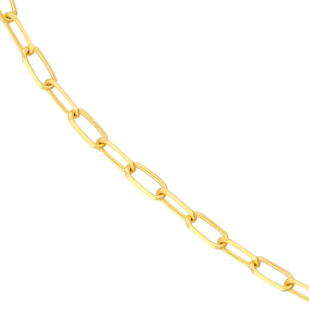 14K Yellow Gold 1.95mm Diamond-Cut Paper Clip Chain Necklace