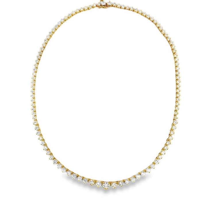 8.78 CTW Diamond Riviera Necklace in 18K Yellow Gold