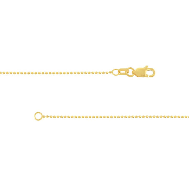 14K Yellow Gold 1mm Bead Chain