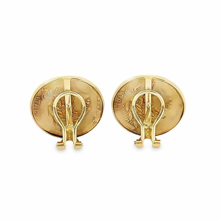 14K Yellow Gold Replica Roman Coin Earrings