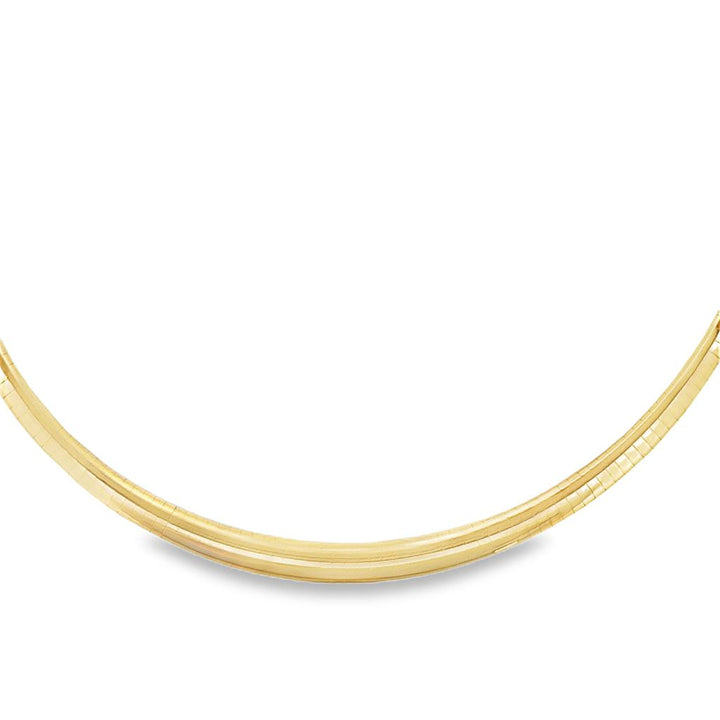 14K Yellow Gold Italian-Made Tapered Omega Chain Necklace