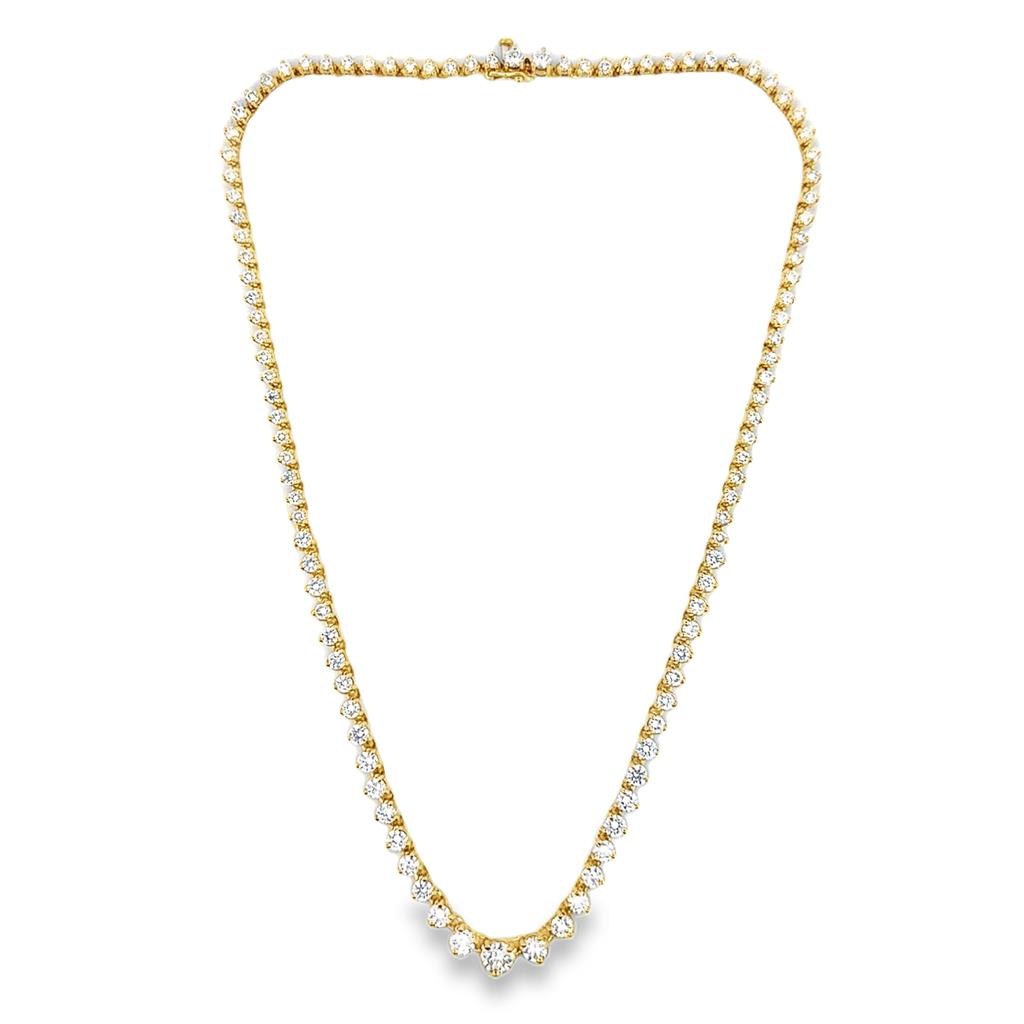 8.78 CTW Diamond Riviera Necklace in 18K Yellow Gold