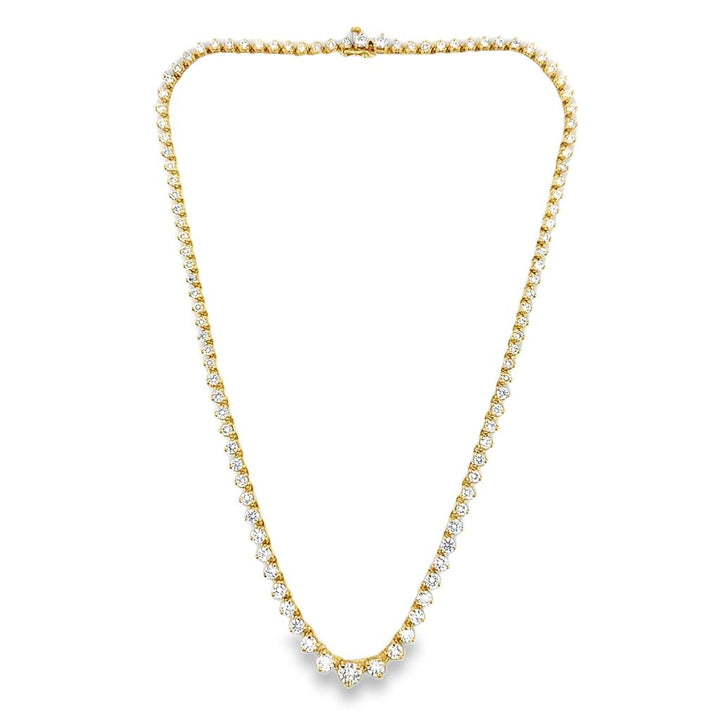 8.78 CTW Diamond Riviera Necklace in 18K Yellow Gold