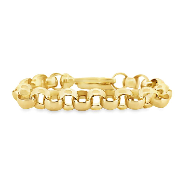 14K Yellow Gold Large Rolo Link Bracelet, 11.5mm