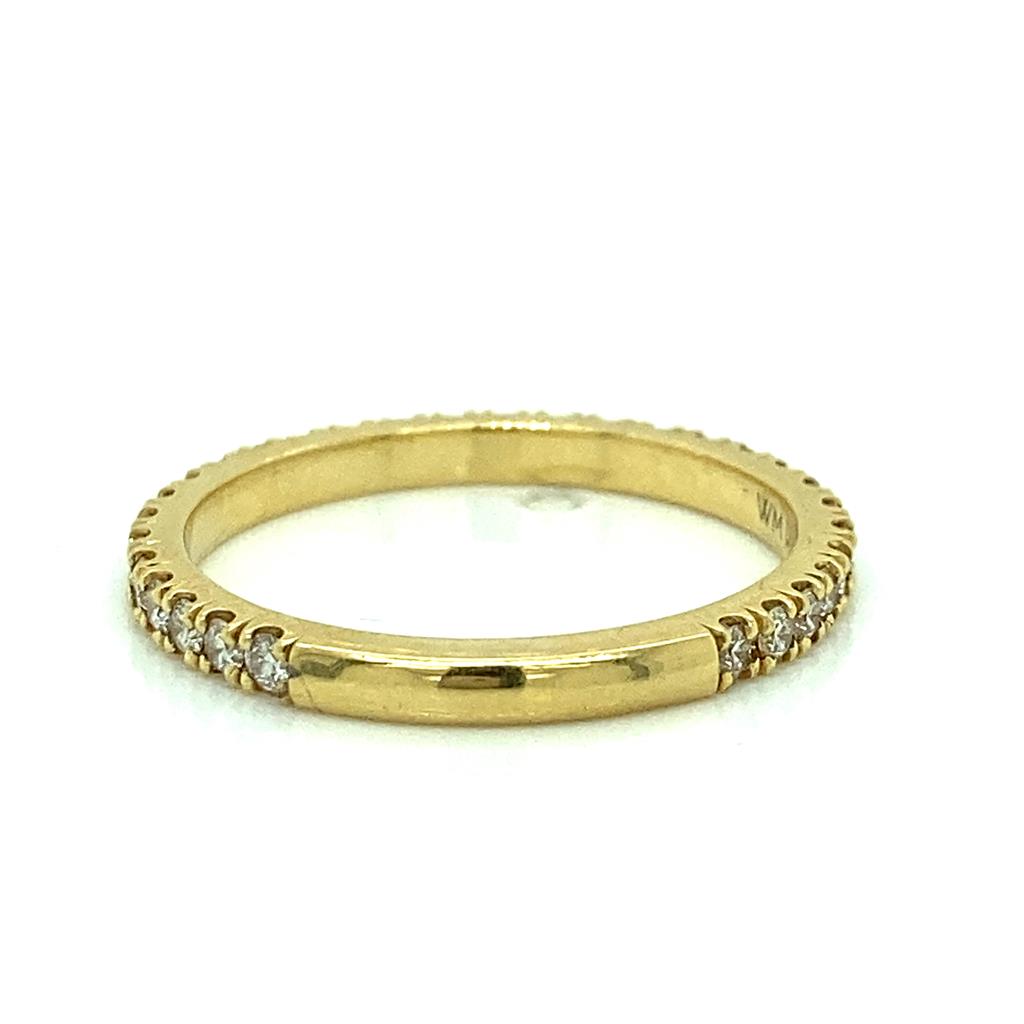 0.44 CTW Round Diamond 18K Yellow Gold Wedding Band