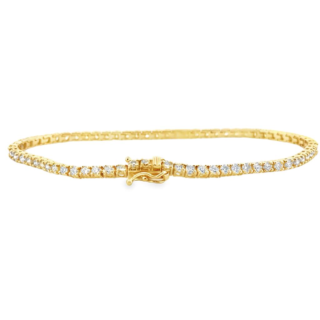 14K Yellow Gold 3.00 CTW Diamond Tennis Bracelet