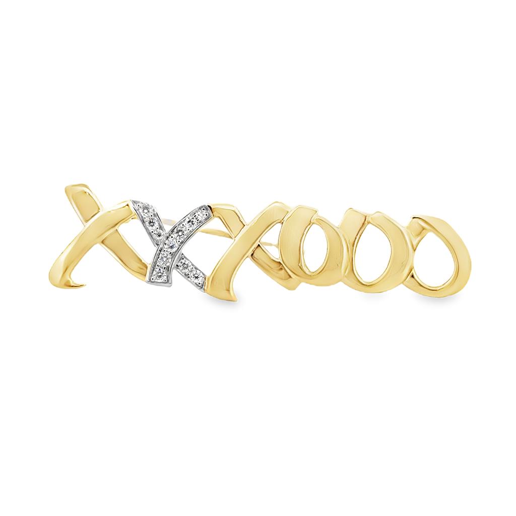 Tiffany & Co. Diamond XO Brooch in 18K Two-Tone Gold