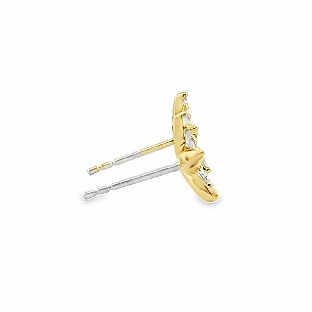 0.51 CTW Diamond Star Earrings in 14K Yellow Gold