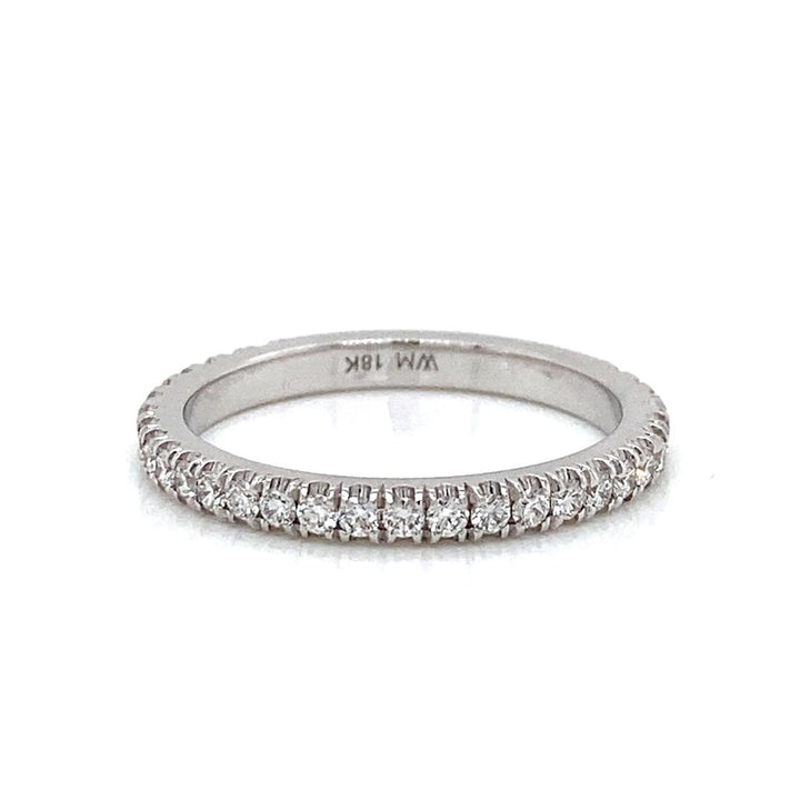 0.44 CTW Round Diamond 18K White Gold Wedding Band