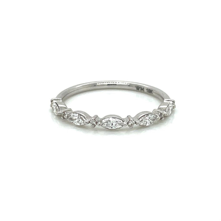 0.41 CTW Marquise and Round Diamond 14K White Gold Band