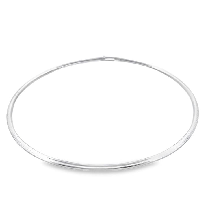 3mm 14K White Gold Omega Necklace