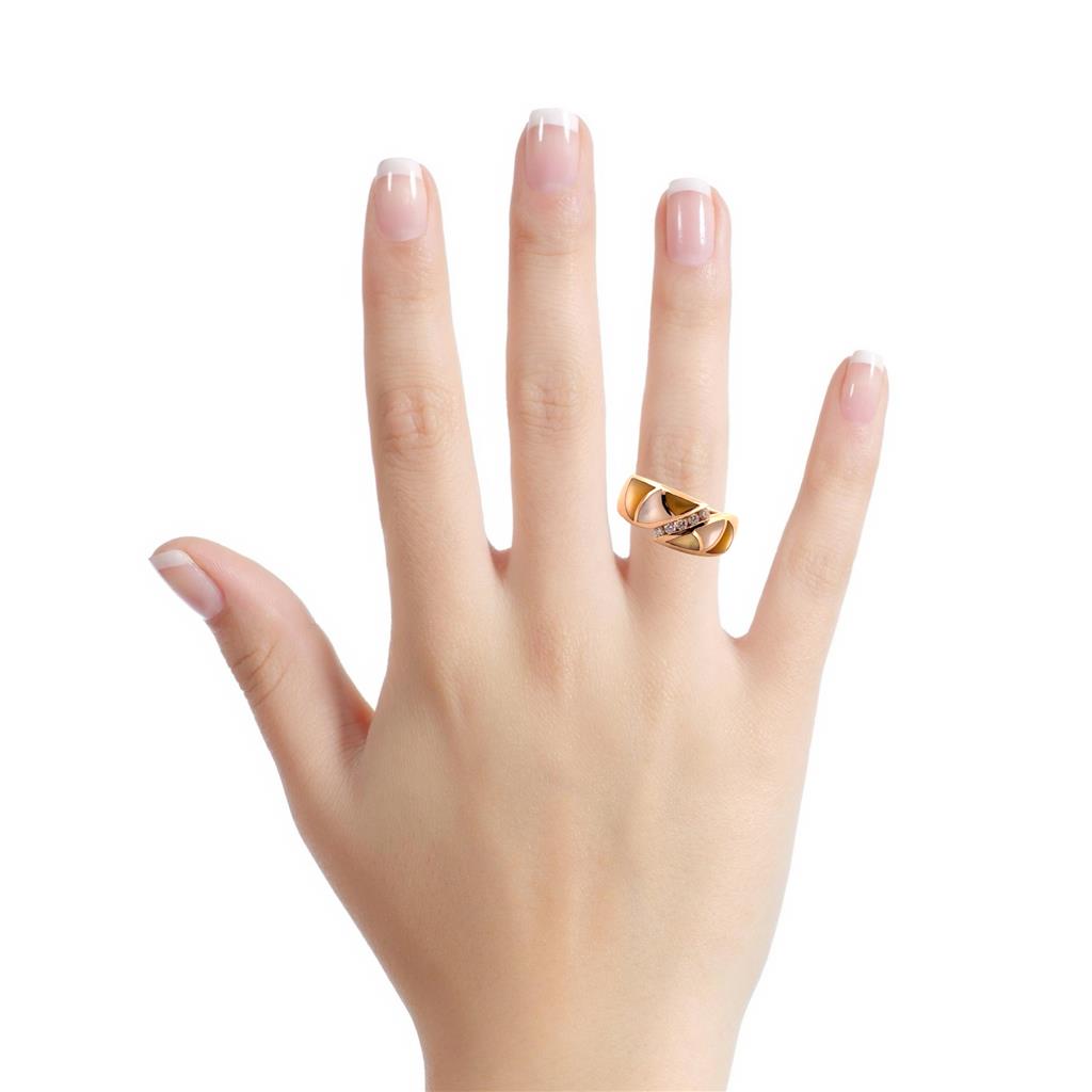 0.15 CTW Diamond 14K Yellow Gold and Mother of Pearl Inlay Ring