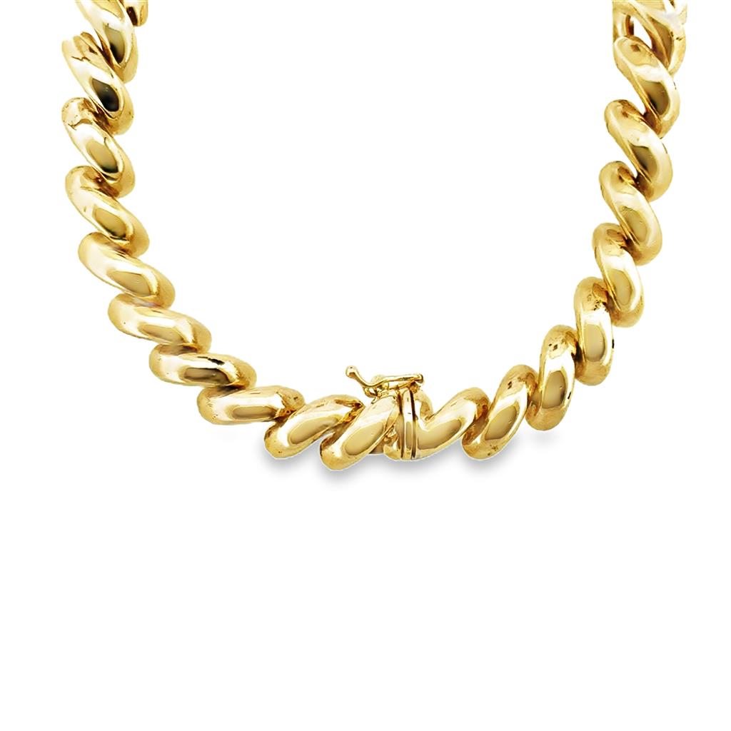 14K Yellow Gold Polished Link Chain Necklace