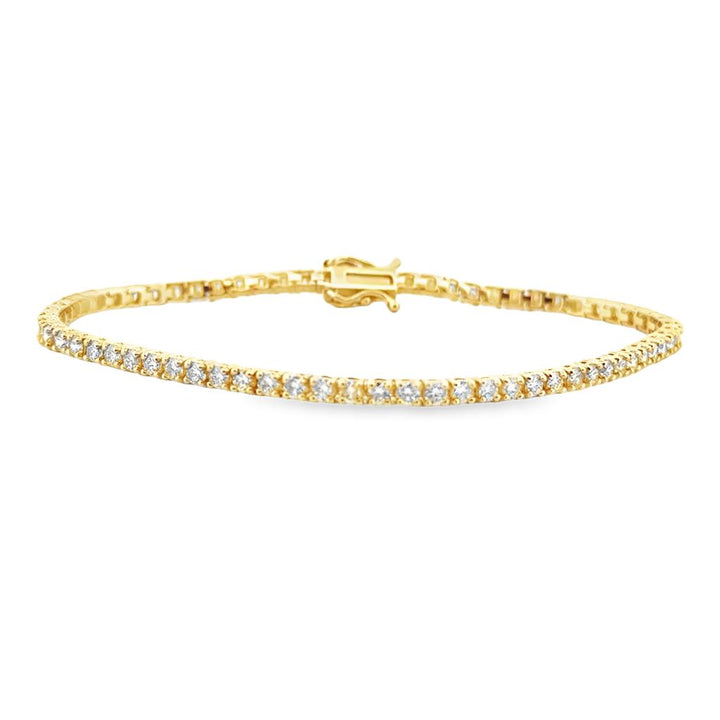 14K Yellow Gold 3.00 CTW Diamond Tennis Bracelet