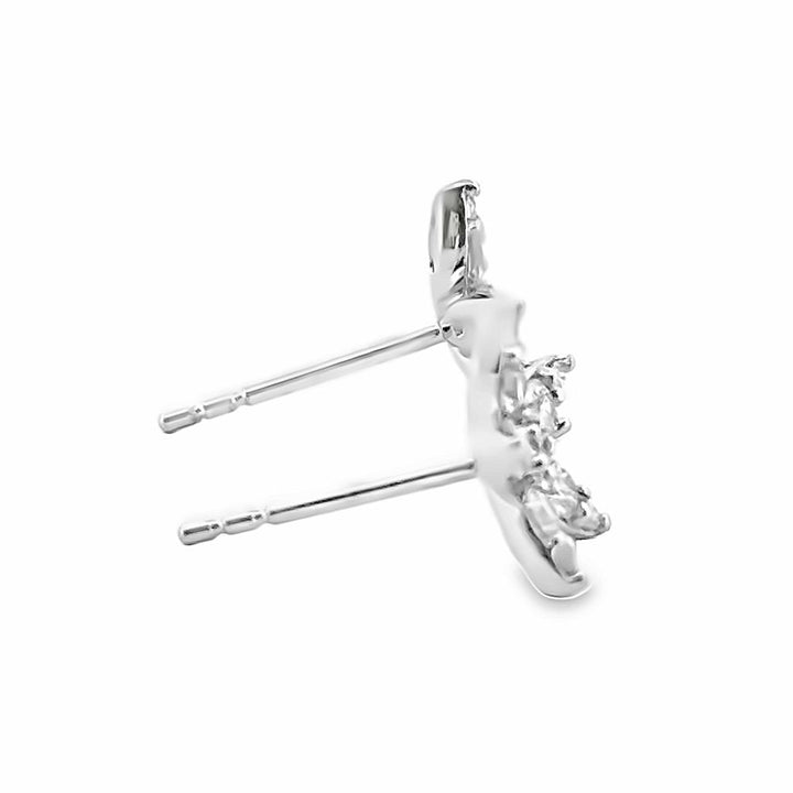 0.50 CTW Diamond Star Earrings in 14K White Gold