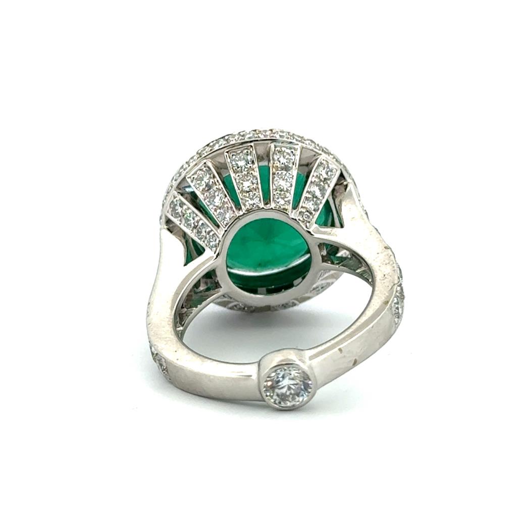 Robert Procop 8.47 CTW Emerald and 3.02 CTW Diamond Platinum Ring