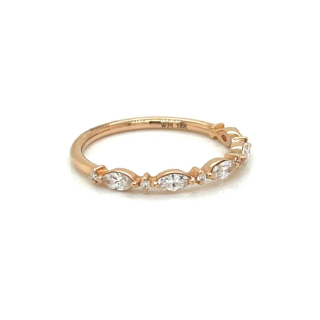 0.38 CTW Marquise and Round Diamond 14K Rose Gold Ring