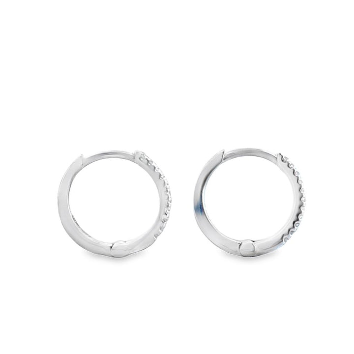 0.09 CTW Round Diamond 14K White Gold 12mm Earrings