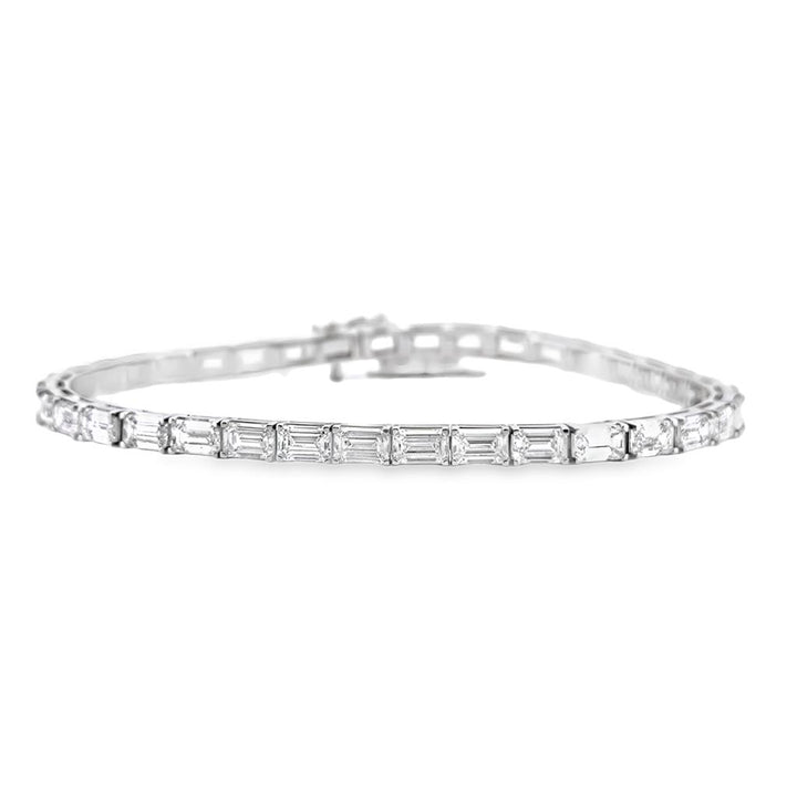 9.31 CTW Emerald Cut Diamond Bracelet in 18K White Gold