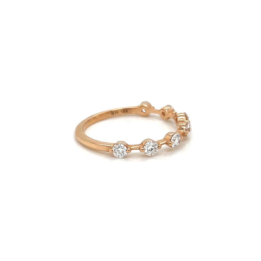 0.50 CTW Round Diamond 14K Rose Gold Band