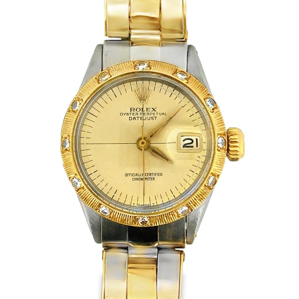 Rolex Two-Tone Datejust 1964 Champagne Dial with Diamond Bezel