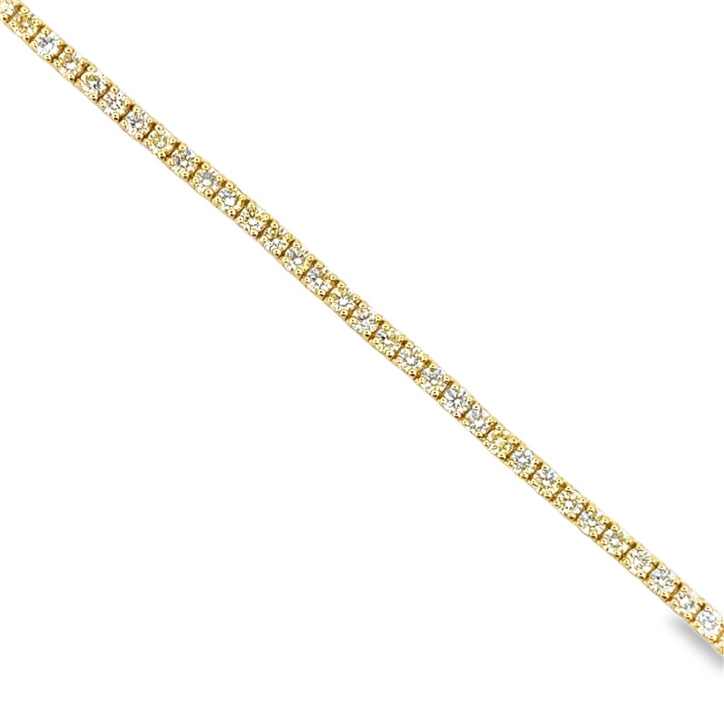 14K Yellow Gold 3.00 CTW Diamond Tennis Bracelet