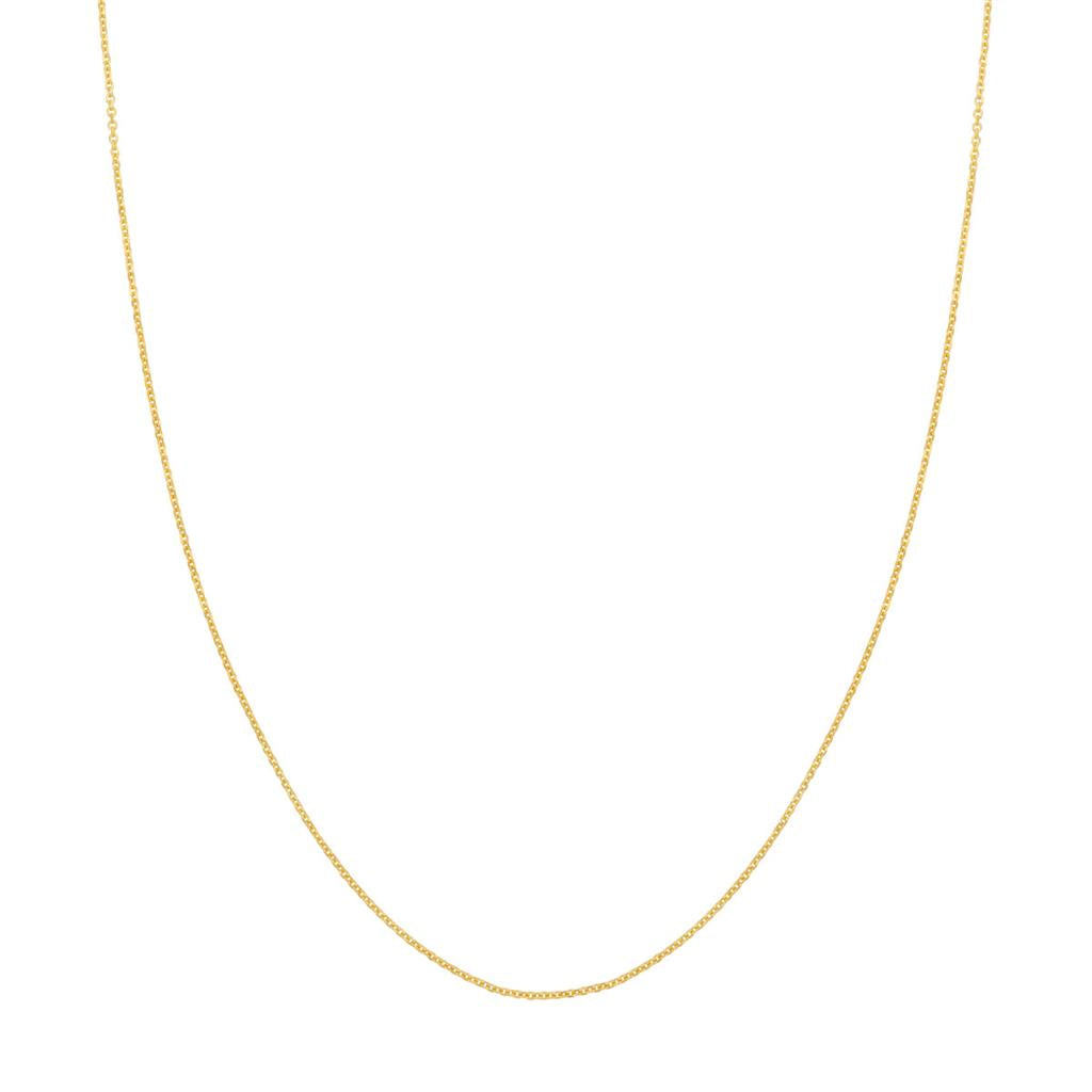 14K Yellow Gold 1.05mm Cable Diamond Cut Link Chain, 18"