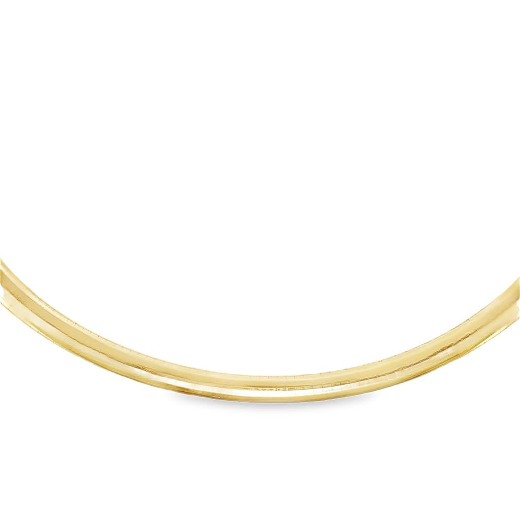 14K Yellow Gold 6mm Omega Chain Necklace – 18"