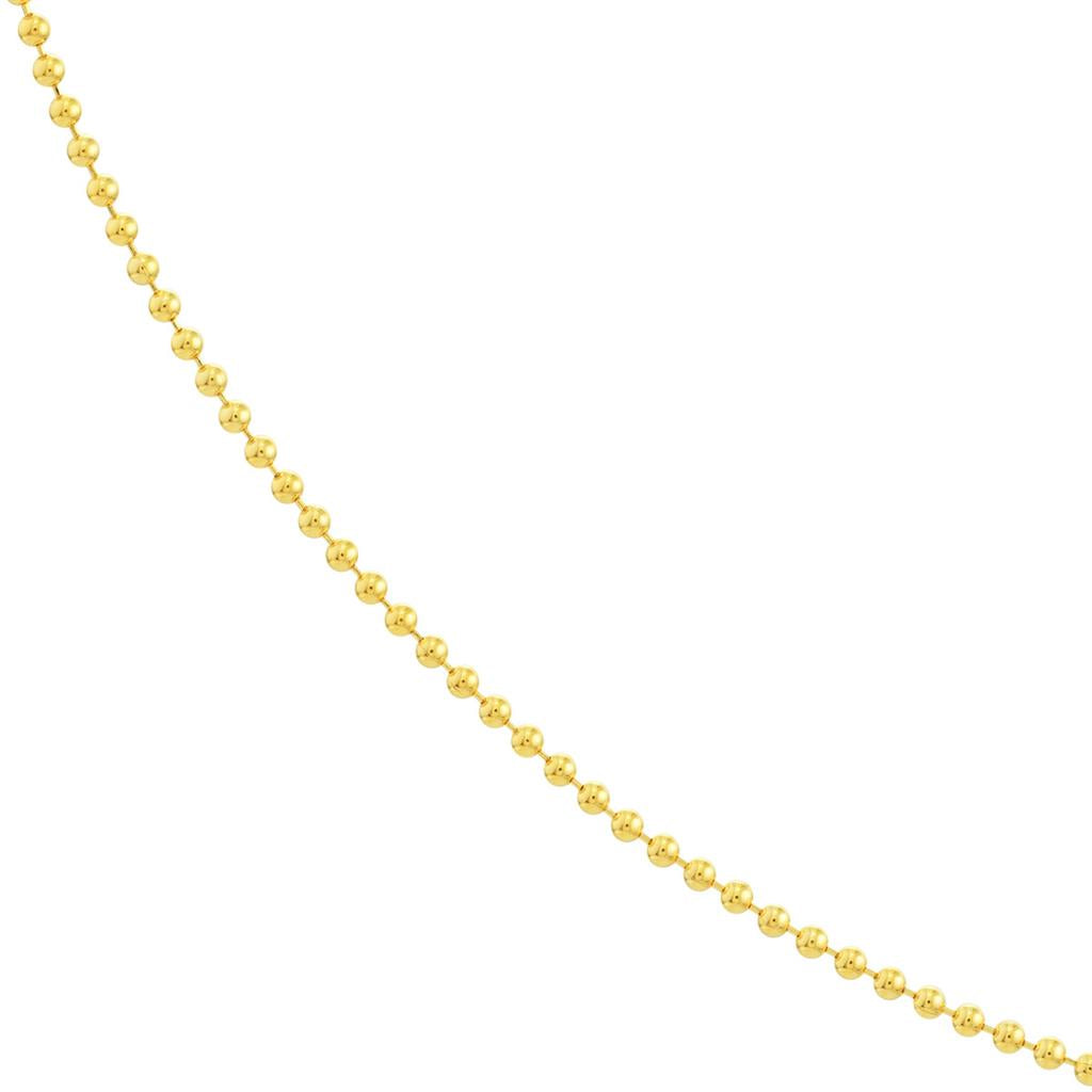 14K White Gold 1mm Bead Chain