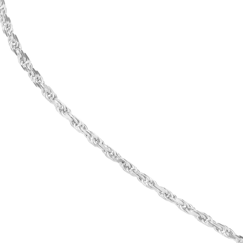 White Gold Diamond Cut Rope Chain