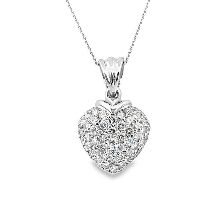 18K White Gold Pendant with 1.35 CTW Diamonds on an 18" White Gold Chain