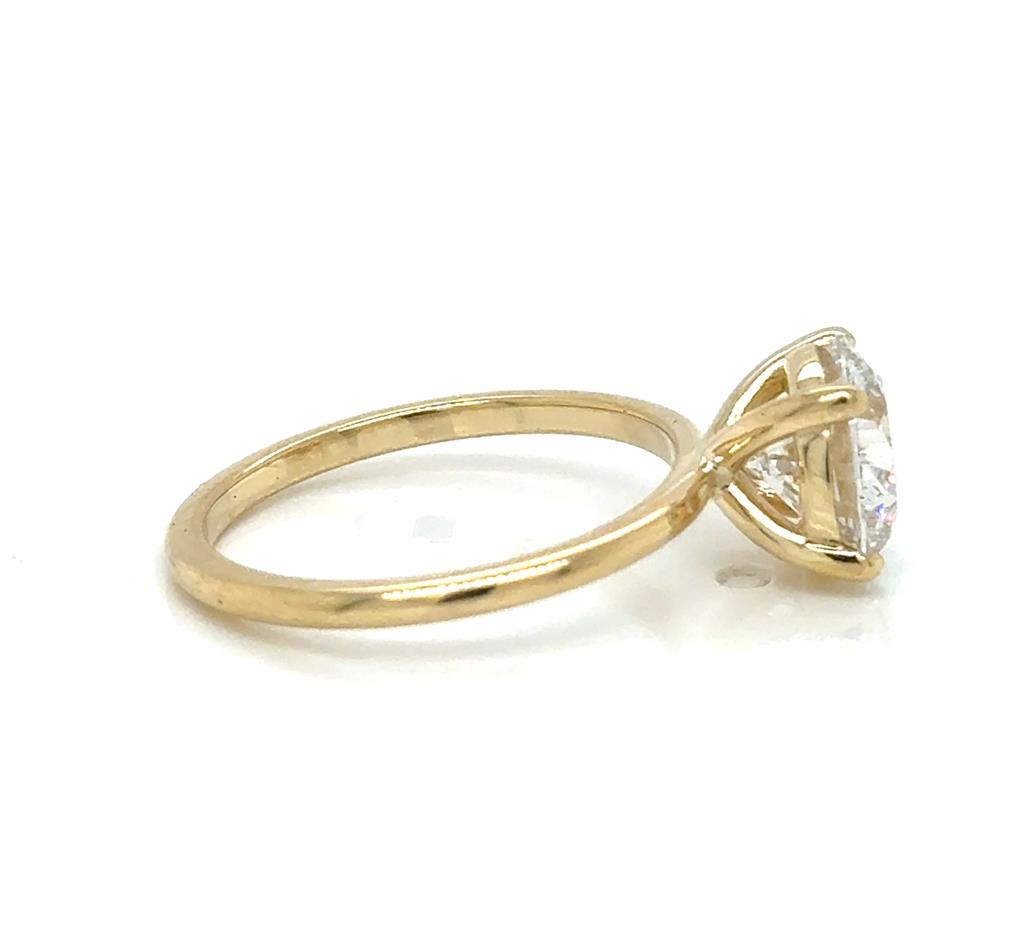2.34 CT Lab Grown Diamond 18K Yellow Gold 4 Prong Ring