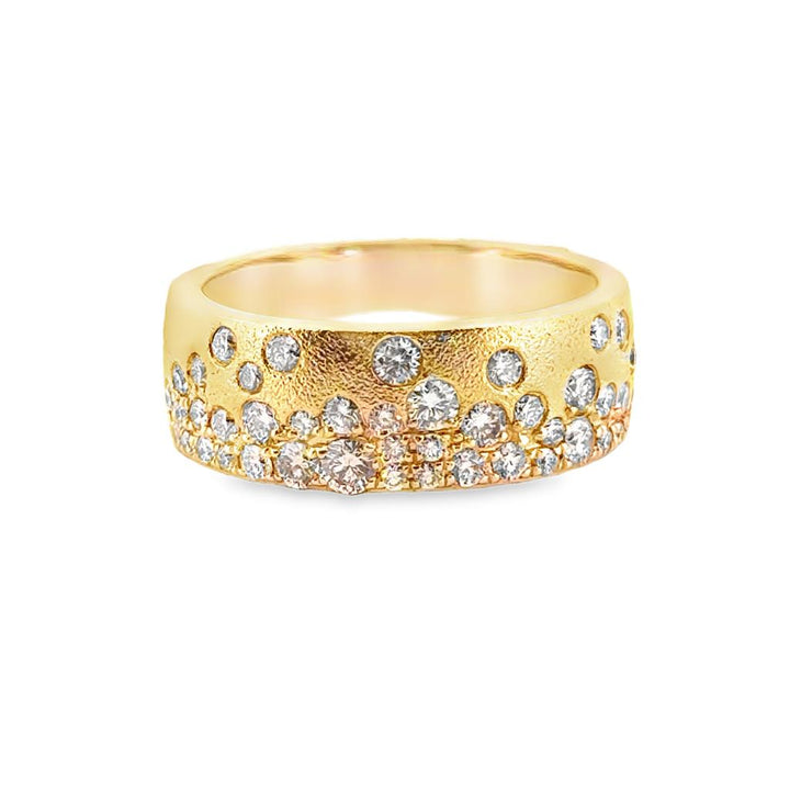 0.87 CT Diamond Wide Band, 14K Yellow Gold