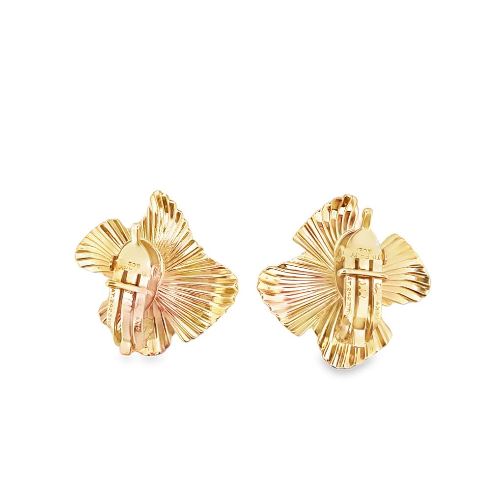 Tiffany & Co. Floral Clip-On Earrings in 14K Yellow Gold