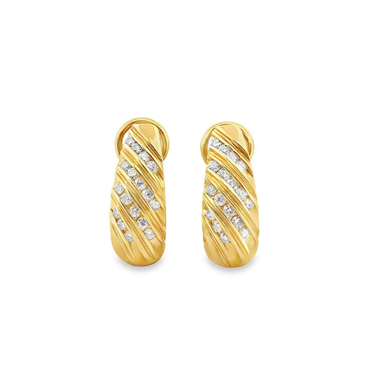 0.85 CTW Round Diamond Earrings in 14K Yellow Gold