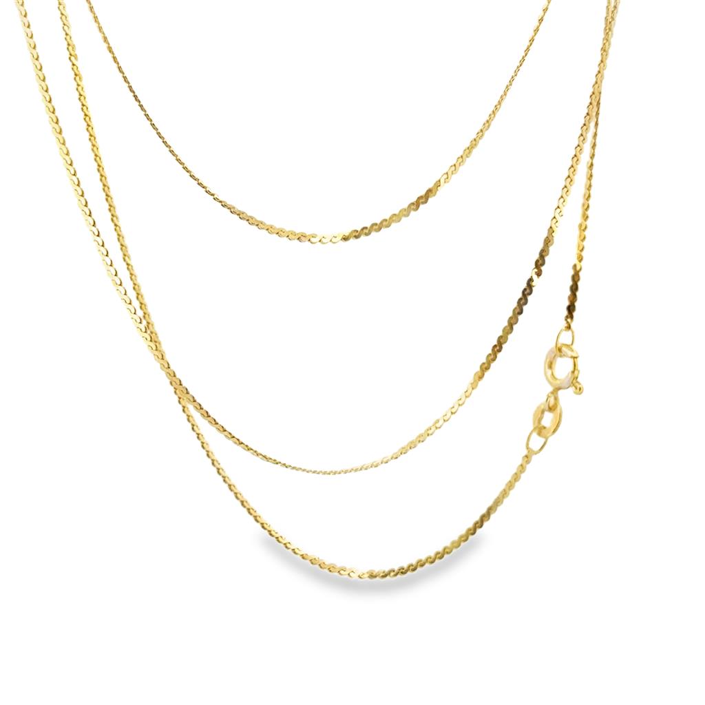 14K Yellow Gold 30" Flat Twisted Style Chain with Sleek Polished Finish