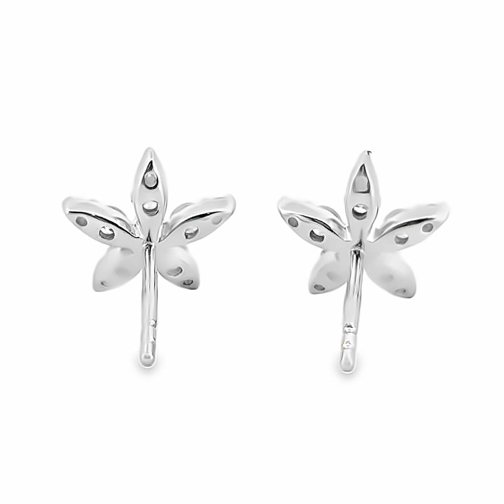 0.50 CTW Diamond Star Earrings in 14K White Gold