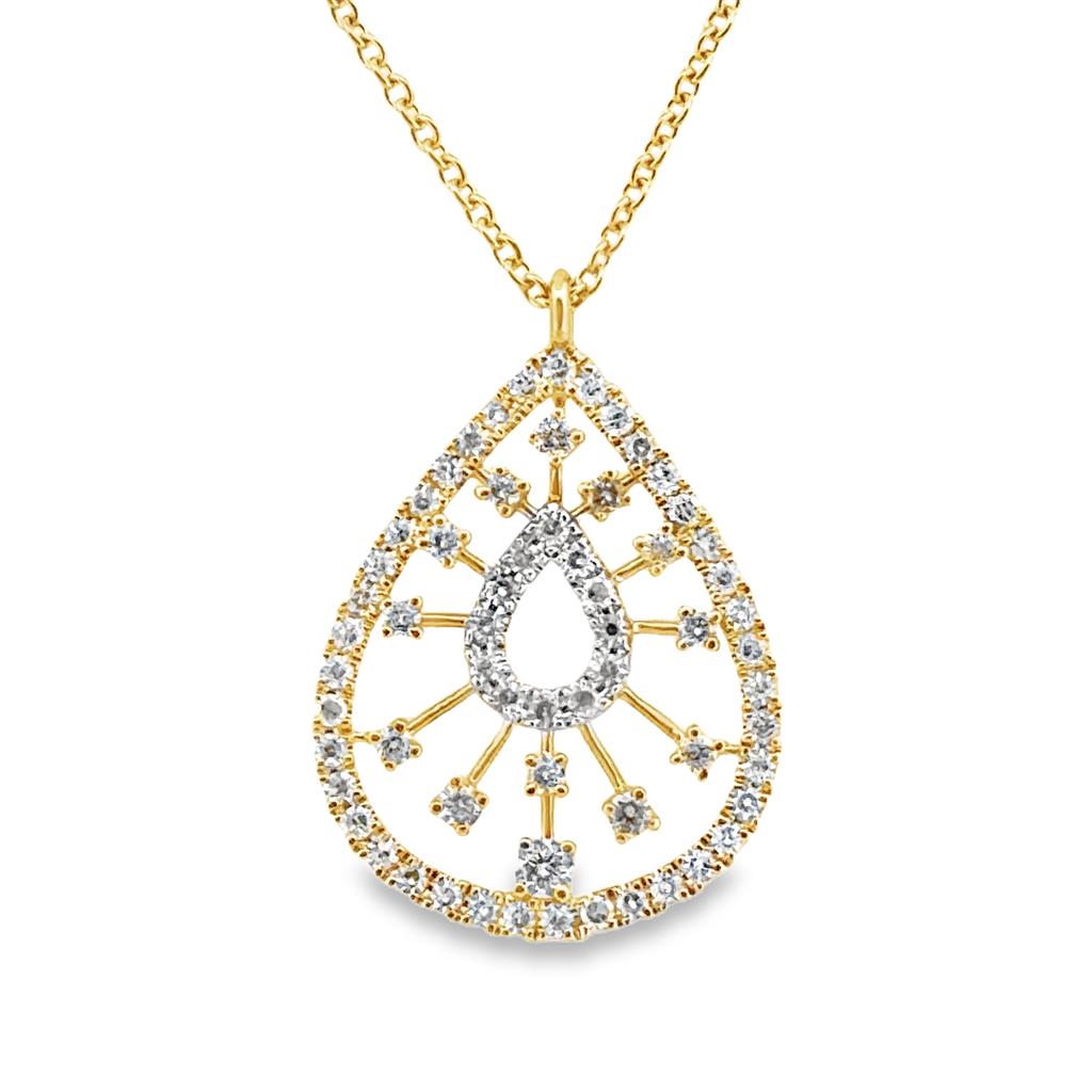 0.65 CTW Diamond Pendant Necklace in 14K Yellow Gold