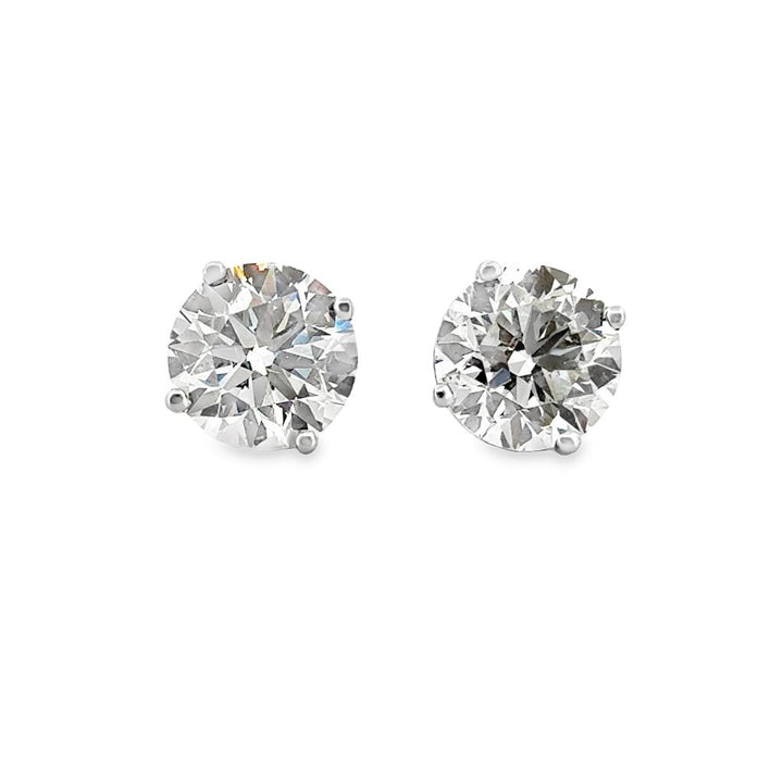 6.01 CTW Diamond Stud Earrings 14K White Gold Martini Settings – I-J SI2 GIA Certified