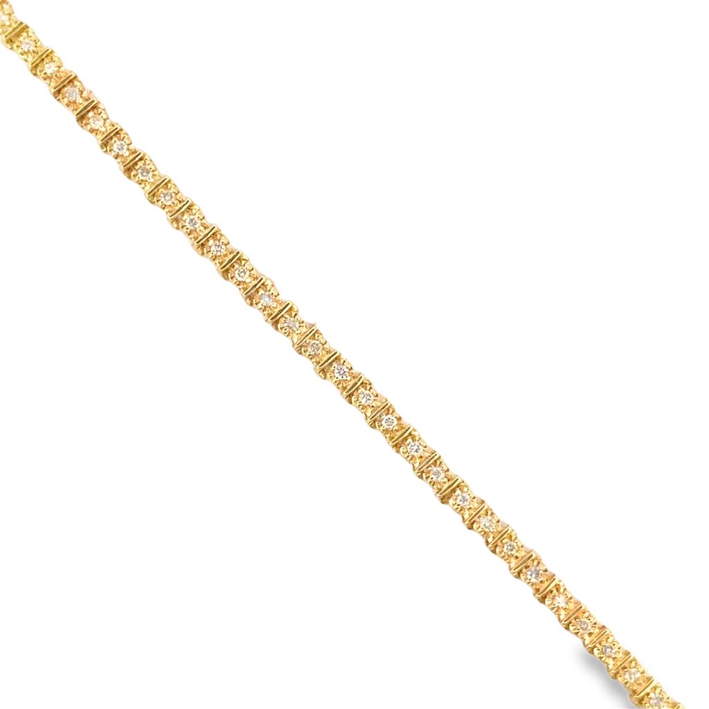 0.75 CTW Diamond Tennis Bracelet, 14K Yellow Gold