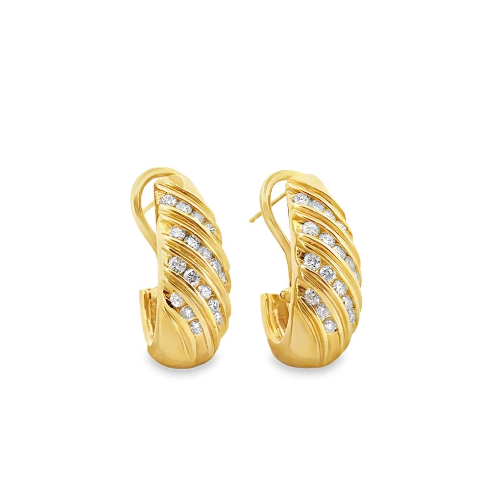 0.85 CTW Round Diamond Earrings in 14K Yellow Gold